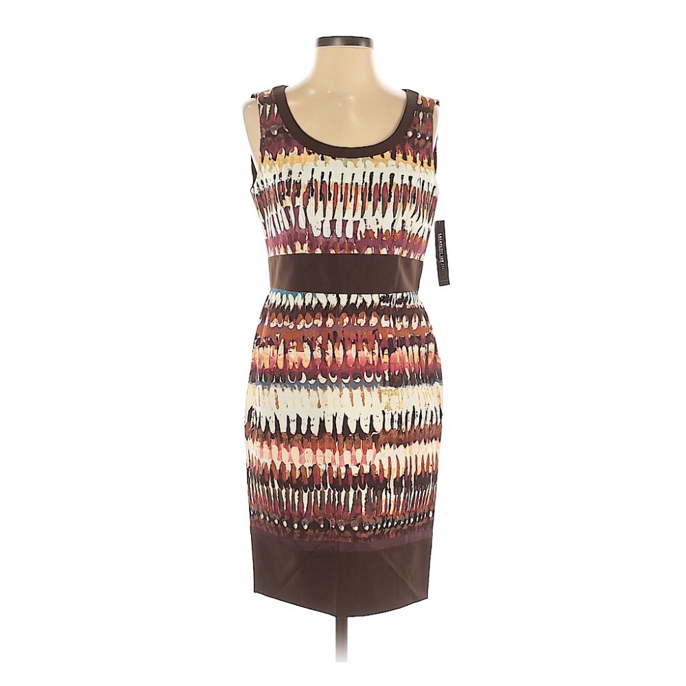 Lafayette 148 painted tribal sleeveless dress